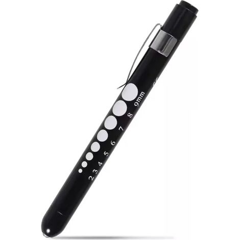 (Noir - Pointe convexe - Lumière jaune) Mini lampe stylo médicale - Lampe torche LED portable - Convient aux médecins et aux infirmières pour le diagnostic (1/2)
