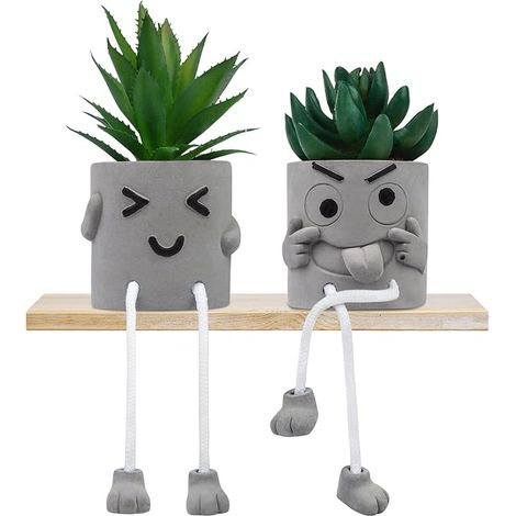Plantes Grasses Artificielles Plante en Ciment Pot Fausse Interieur Succulentes pour Le Bureau Salon Cuisine Chambre et Décoration de La Maison (1/5)