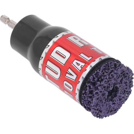 Nettoyant pour Goujons de Roue, Nettoyeur Moyeu Roue Outil de Suppression Rouille de Goujon avec 2 Meules pour les Surfaces Métalliques des Vis pour Perceuse Électrique (1/4)