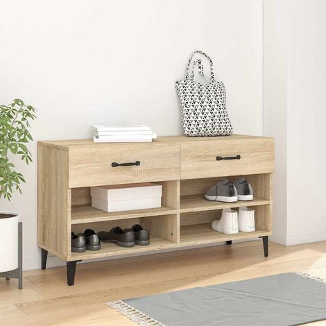 Meuble à Chaussures Étagère à Chaussures - Chêne sonoma 102x35x55cm Bois d'ingénierie BV223680 - BonneVie (1/5)