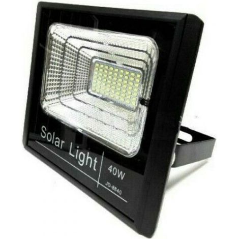 FARO LED CON PANNELLO SOLARE CREPUSCOLARE DA 10W-25W-40W-60W-100W + TELECOMANDO 40 WATT
