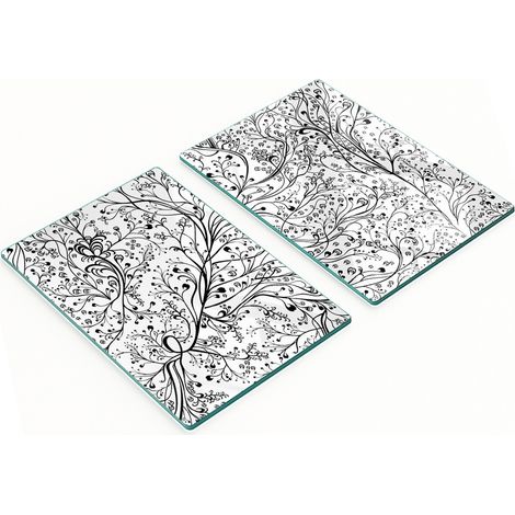 Tableros decorativos multifuncionales de vidrio con dise帽o de ramas entrelazadas, 2x40x52 cm. (1/5)