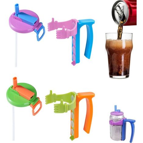 Couvercles de canettes, supports de canettes (2 pièces), porte-bouteilles, protège-boissons, pailles en silicone, couvercles pour canettes de boissons gazeuses, fermetures de canettes, bouchons pour c (1/5)