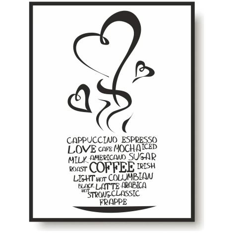 Gerahmtes Poster, Schwarz-Weiß-Bild für die Küchenwand, Küchendekoration (1/5)