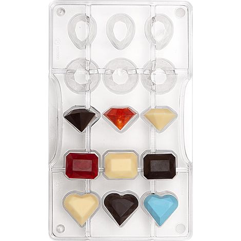 Moule à chocolat professionnel avec décorations en forme de diamant