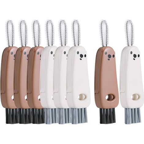 Brosse de précision pour bouchons de biberon, brosse de nettoyage multifonctionnelle pour couvercles de tasses et biberons (8 pièces) (1/5)