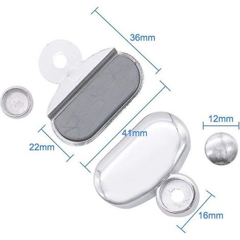 Paquet de 8 supports en verre pour miroir de salle de bain avec pince à verre, support d'étagère ovale en alliage de zinc chromé (1/3)