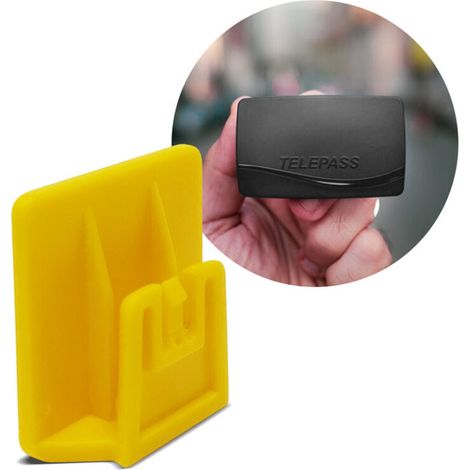 Clip per Telepass 2019 Sistema di Fissaggio Removibile 3 x 3 cm 1 Pezzo Giallo (1/5)