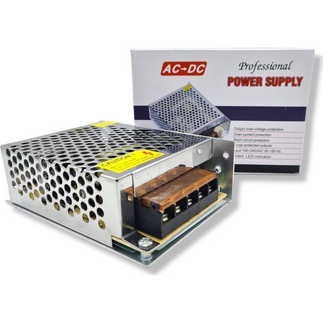 Alimentatore Stabilizzato Switching 5V 5A 25W Trasformatore per Strisce LED Arduino Telecamere Progetti Elettronici e Domotica Alta Efficienza e Sicurezza (1/5)