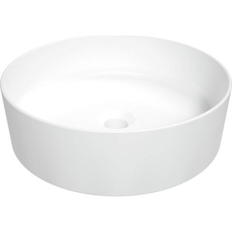 Lavabo in ceramica d'appoggio tondo Ø40 cm colore bianco - Endor (1/2)
