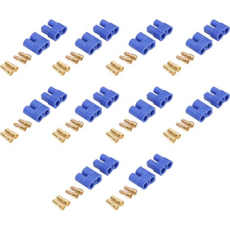 Lot de 10 connecteurs de batterie EC3 anti-inversion, en laiton plaqué or, fiches bananes mâles et femelles pour véhicules électriques (1/5)