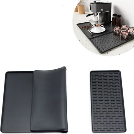 40,5 x 61 cm Grand tapis de machine à café en silicone mat , tapis de séchage pour comptoir de cuisine, tapis de bar à café, tapis de travail à séchage rapide, accessoires de machine à café (1/5)