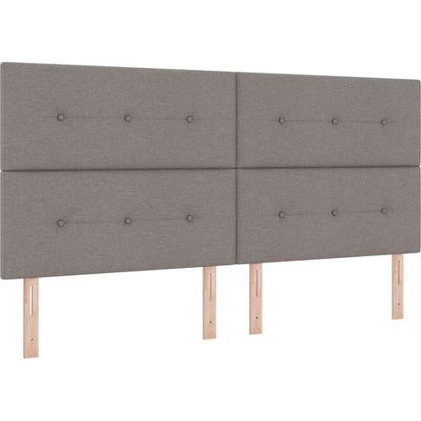 Box Spring Bed with Headboard Taupe 200 x 200 cm Fabric vidaXL (1/5)