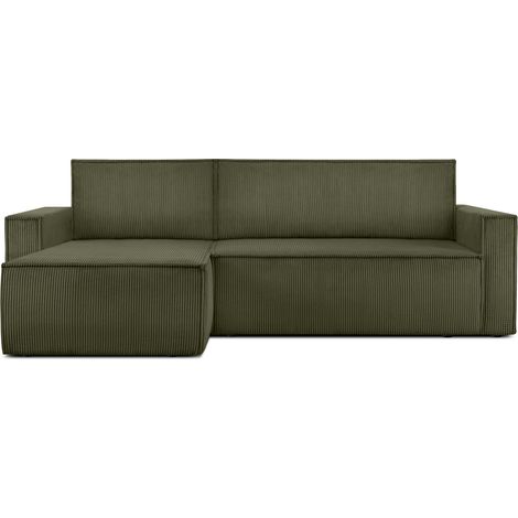 KONSIMO NAPI Ecksofa Big links/rechts, Schlaffunktion mit Cordbezug, grün (1/5)