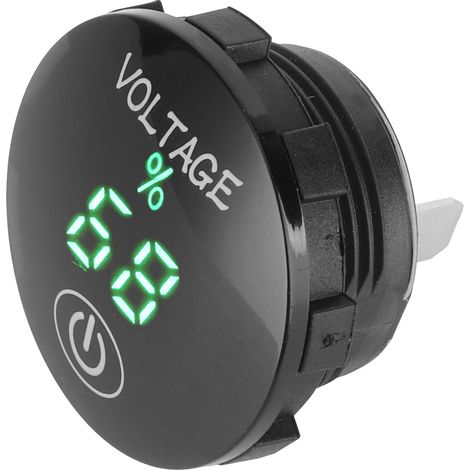 12V-24V DC LED-Voltmeter mit Touch-Taste, Schwarz, Universal für Autos, LKWs, Motorräder, Boote, Quads, Wohnmobile und Traktoren (1/5)