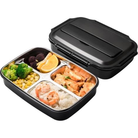 Boîte à lunch - ZGEER - 1200 ml - Acier inoxydable - Étanche - Couverts inclus (1/4)