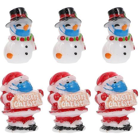 6-teiliges Set Weihnachts-Mikrolandschafts-Ornamente