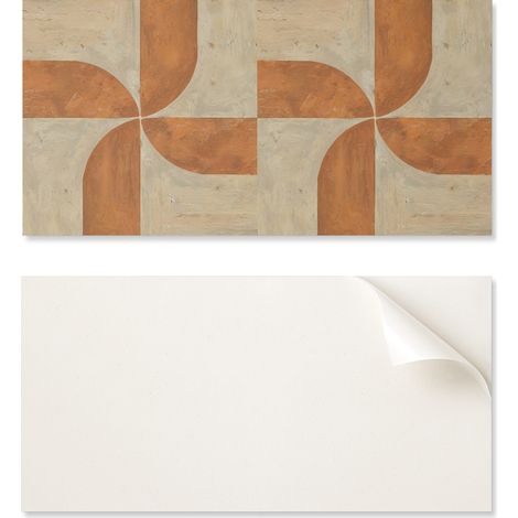 Revestimiento mural de vinilo autoadhesivo con gr谩ficos para cocina, 100x50 cm, dise帽o geom茅trico con arcos.