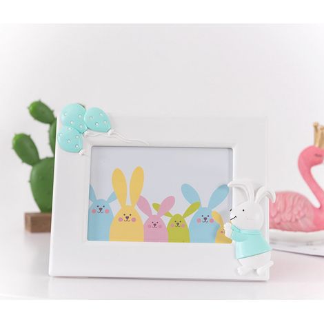Figurine Lapin De Pâques - Cadre Photo 9x7 Pouces - Corde En Chanvre Pour Suspension - Décoration Festive Intérieure - 1 Pièce (1/5)