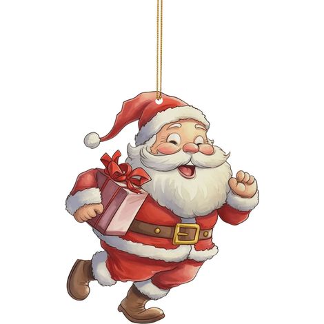 Pendentif Santa - Décoration Arbre De Noël En Acrylique - Pour Intérieur Et Sapin - Lot De 1 (1/5)