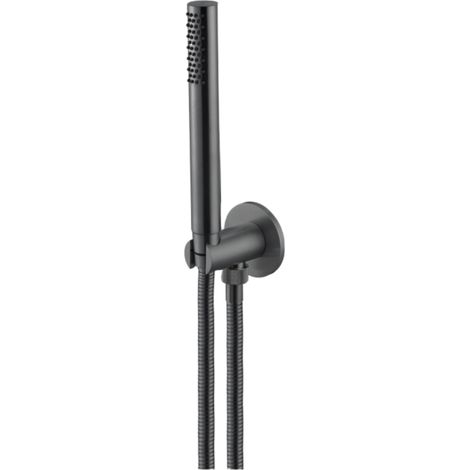 Kit doccia da 250 mm tondo ( doccetta + braccio con soffione )  nero opaco