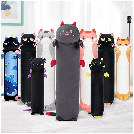 50 cm langes Plüschkissen, Kuscheltierkatze, weiches Kuschelkissen, niedliches schlafendes Plüschkätzchen, Kuscheltier (1/5)