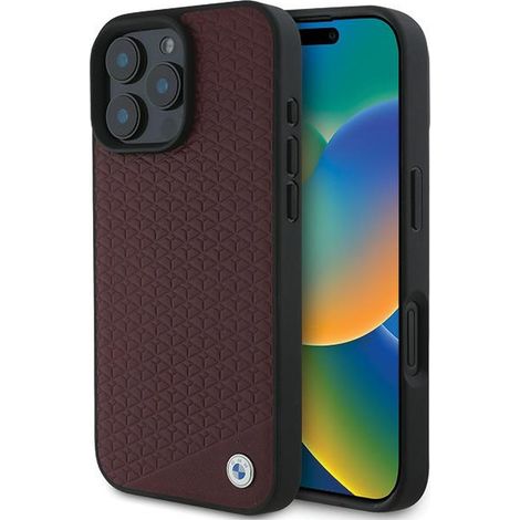 Coque rigide rouge BMW BMHMP16X23RDDR pour iPhone 16 Pro Max 6,9 pouces avec logo diamant en métal et MagSafe (1/5)