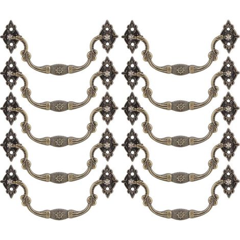 Paquet de 10 boutons de meubles vintage, boutons de tiroir antiques avec vis, boutons de commode vintage en alliage de zinc pour portes de meubles, armoire, armoire (bronze) (1/5)