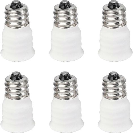 Lot de 6 adaptateurs de douilles LED E12 vers E14 blancs de haute qualité (1/5)