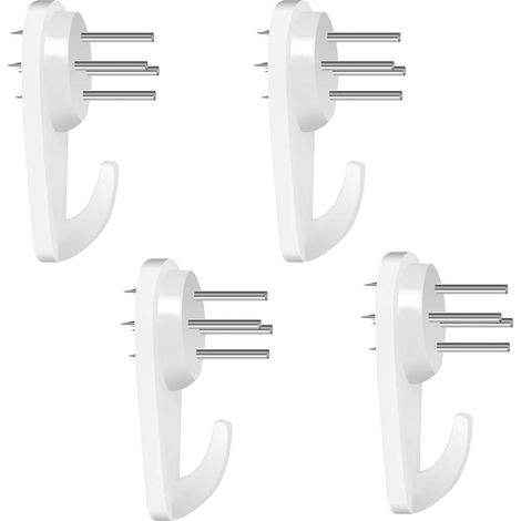 Bilderhaken für harte Wände, Bilderaufhängeset, weiße Wandhaken für harte Wände, 4-teiliges Set - B (1/5)