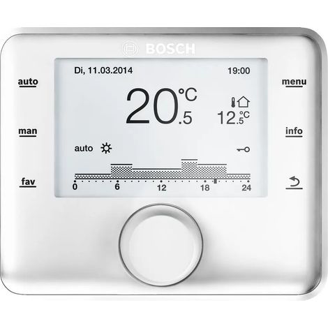 Bosch Regulador dependiente de la temperatura exterior CW 400 para hasta 4 circuitos de calefacción y 2 circuitos de carga de ACS, 7738113412