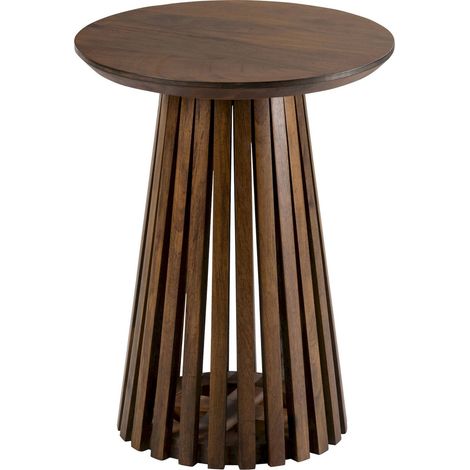 Table d'appoint bois marron style contemporain élégance naturelle - Marron bois de manguier foncé (1/3)