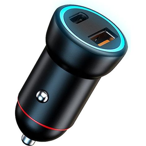 Schnelllade-Autoladegerät mit USB-C PD und QC 3.0, 36 W Leistung/Quick Charge 3.0 und USB-C-Kabel (1/3)