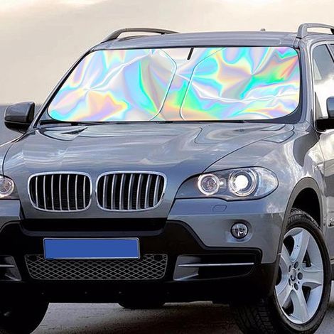 Geeignet für Sonnenblenden im Auto, Front-, Seiten- und Windschutzscheibenblenden für Kleinfahrzeuge, kompatibel mit Armaturenbrett und Fenstern, magnetische Sonnenblende, Seitenklappe, faltbar, verdu (1/5)