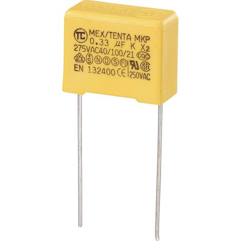 TRU COMPONENTS MKP-X2 1 St. MKP-X2-Funkentstör-Kondensator radial bedrahtet  0.33 µF 275 V/AC 10 % 1