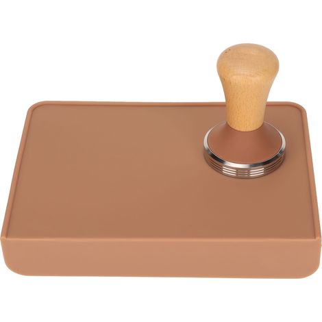 Tapis de Tassage Silicone Anti-Poussière et Tasseur en Bois 51MM pour Café, Set de Préparation Café Maison (1/5)