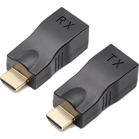 Adaptateur HDMI vers RJ45, portée de 30 m (98,4 pi), convertisseur de câble réseau HD 1080p pour décodeur TV HD (1/5)