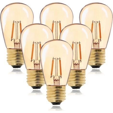 ST45 Vintage Edison Glühfaden-LED-Lampe E27, 1 W (entspricht 10 W Glühlampe), superwarmweiß (2200 K), Gold (1/4)