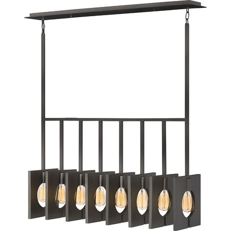 Lampadario Contemporaneo Ludlow Acciaio Grafite Spazzolata 8 Luci E27 (1/5)