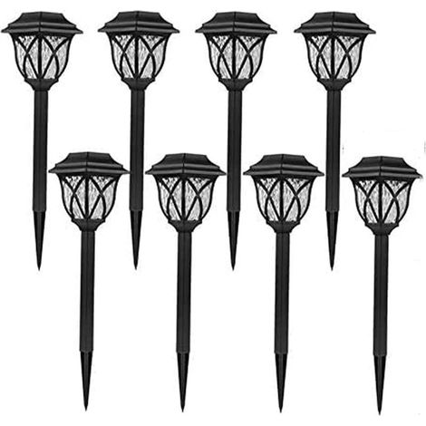 Jardin de Lumières Solaires, 8 Paquets de Chemin de Paysage Solaire à LED Allume des Lumières de Pieu Au Sol pour la Cour de Jardin de Pelouse (1/5)