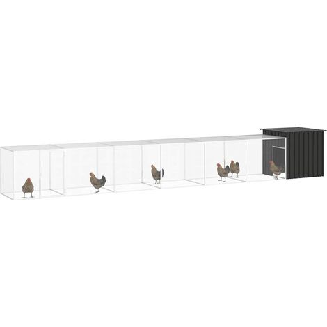 Maison Exclusive - Gabbia per Polli Antracite 700x91x100 cm Acciaio Zincato (1/5)