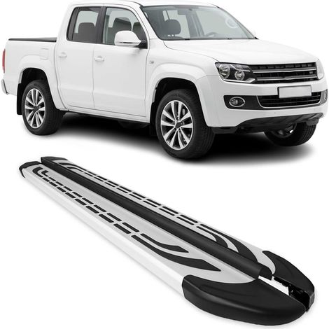 Marchepieds Latéraux pédale pour VW Amarok Double Cab 2010-2022 Alu Gris 2Pcs (1/5)