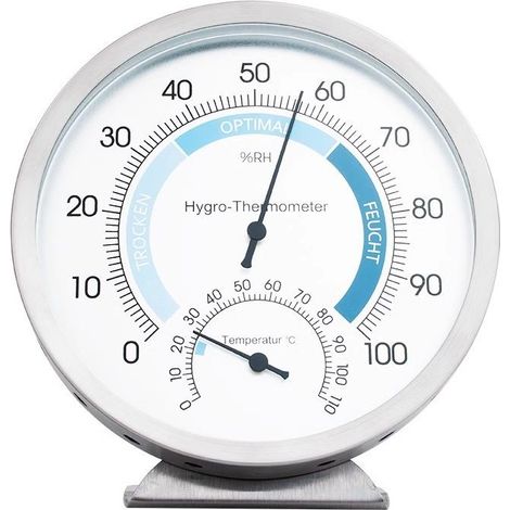 Thermomètre Hygrometer Indoor Analog-Humidimètre et thermomètre d'ambiance en Acier Inoxydable de Haute qualité pour Un contrôle fiable et Confortable (1/4)