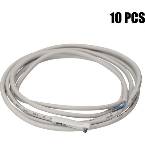 Confezione da 10 interruttori a lamella magnetica D-A93, 5-120 V CC/CA, 100 mA, normalmente aperti, per cilindri pneumatici. (1/5)