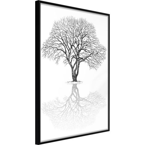 Affiche Murale Encadrée "Roots or Treetop" 30 x 42 cm Noir