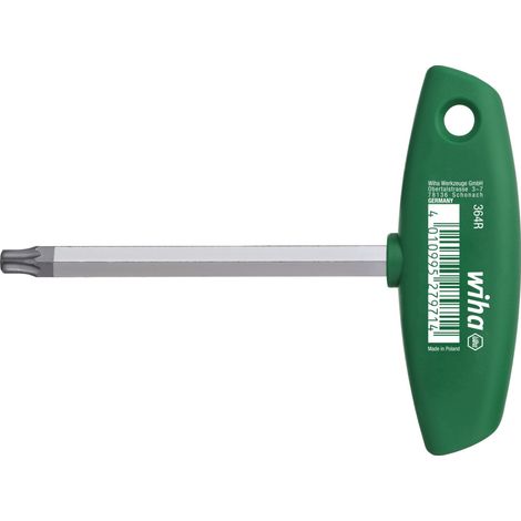 Wiha Clé mâle avec manche en T TORX® MagicSpring® chromée mate T9 (27964)