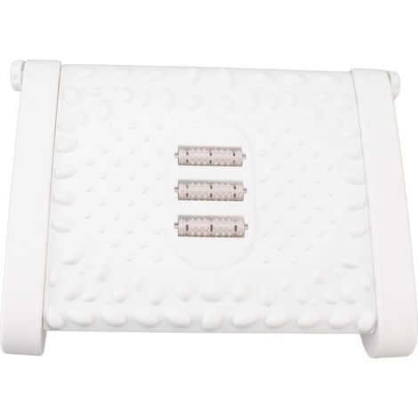 Repose-pieds sous bureau 6 hauteurs réglables, tabouret ergonomique avec texture massage et rouleau pour bureau blanc (1/5)