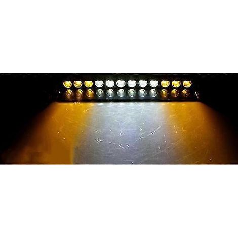 Feux stroboscopiques clignotants pour voiture, 12 LED rouge/bleu/ambre/jaune/blanc, style police, 12 V, 12 W (12 LED jaune/blanc, États-Unis) (1/5)