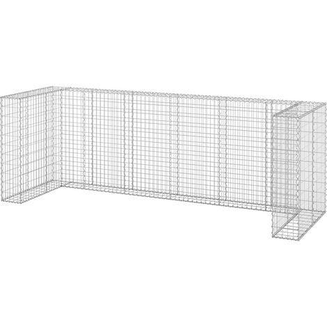 vidaXL Gabbione per Bidoni in Acciaio Zincato 325x100x110 cm