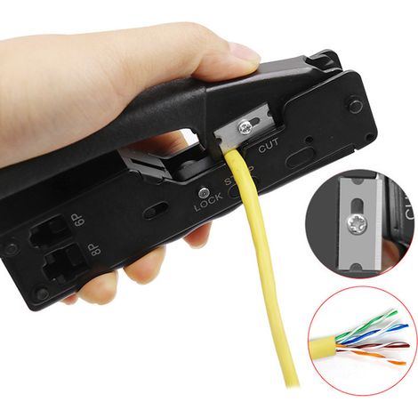 Pince à sertir multifonctionnelle pour câbles réseau, tête cristalline, capacité de sertissage 8P8C 6P6C (1/5)